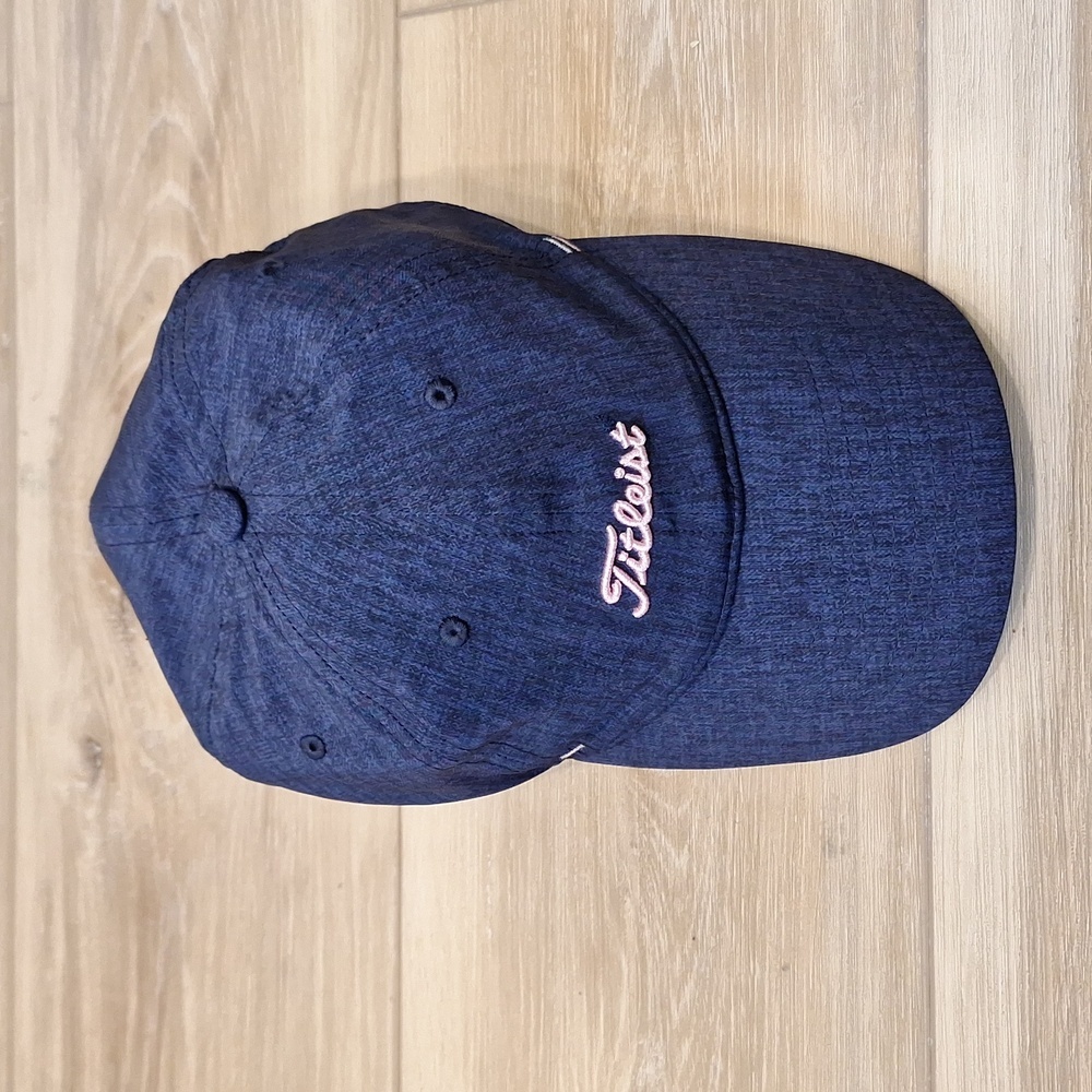 Titleist Blue Adjustable Velcro Strap Gold Cap